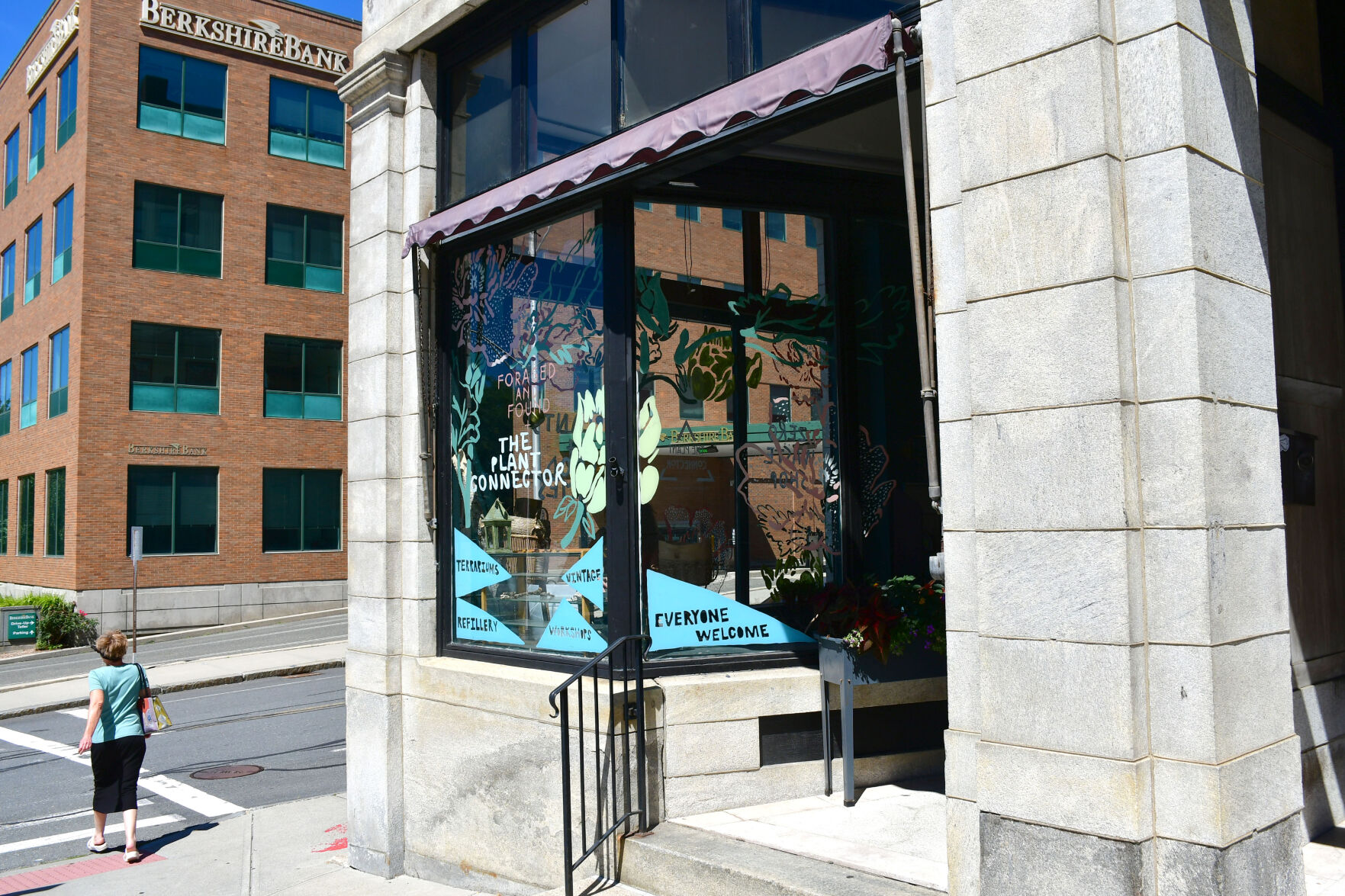 The outside of a business